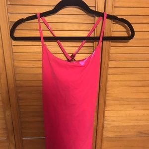 Pink Lululemon tank top with back detail
